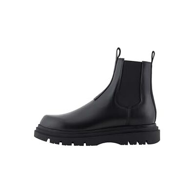 Armani Chunky Sole, stivali da uomo con logo debossed, Nero, 42 EU Armani Chunky Sole, stivali da uomo con logo debossed, Nero, 42 EU