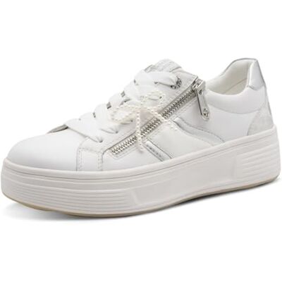 Tamaris Comfort Sneaker Basse, da Donna, Colore: Bianco/Argento, 39 EU Tamaris Comfort Sneaker Basse, da Donna, Colore: Bianco/Argento, 39 EU