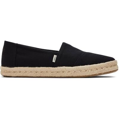 TOMS Women's Alpargata Rope 2.0 Espadrille, Black Recycled Cotton Slubby, 37.5 EU TOMS Women's Alpargata Rope 2.0 Espadrille, Black Recycled Cotton Slubby, 37.5 EU