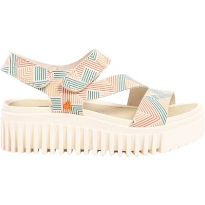 ART Brighton, Sandali piatti Donna, Lines Multi, 38 EU ART Brighton, Sandali piatti Donna, Lines Multi, 38 EU
