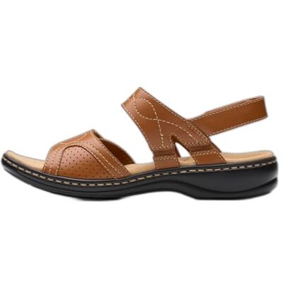 Clarks Sandali casual da donna, Pelle marroncino chiaro, 41.5 EU Clarks Sandali casual da donna, Pelle marroncino chiaro, 41.5 EU