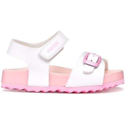 Geox Sandali da bambina B CHALKI Girls, bianco/rosa, 22 EU Geox Sandali da bambina B CHALKI Girls, bianco/rosa, 22 EU