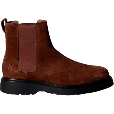 Calvin Klein Uomo Stivaletti Chelsea Combat in Pelle Scamosciata, Marrone (Sorrel Horse/Black), 40 Calvin Klein Uomo Stivaletti Chelsea Combat in Pelle Scamosciata, Marrone (Sorrel Horse/Black), 40