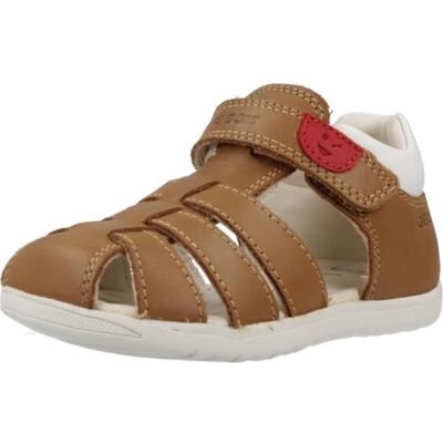 Geox B SANDAL MACCHIA BOY Sandalo Bambino, Whisky/White, Geox B SANDAL MACCHIA BOY Sandalo Bambino, Whisky/White,