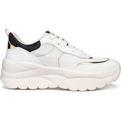 Geox Scarpe da Ginnastica da Donna D XTORS B, Bianco/Oro, 38 EU Geox Scarpe da Ginnastica da Donna D XTORS B, Bianco/Oro, 38 EU