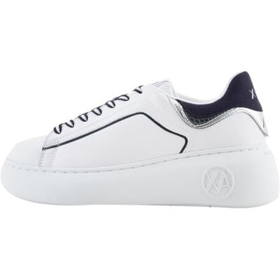Armani Sneaker da Donna Super, High Sole, OPT White Blue, 40.5 EU Armani Sneaker da Donna Super, High Sole, OPT White Blue, 40.5 EU