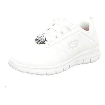 Skechers Sure Track Erath Ii, Scarpe da Ginnastica da Infilare Donna, Bianco Weiß White Leather Wht, 38 EU Skechers Sure Track Erath Ii, Scarpe da Ginnastica da Infilare Donna, Bianco Weiß White Leather Wht, 38 EU