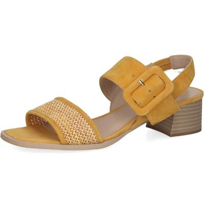 CAPRICE Sandali da donna con tacco con fibbia con cinturini, giallo (Yellow Comb), 39 EU CAPRICE Sandali da donna con tacco con fibbia con cinturini, giallo (Yellow Comb), 39 EU