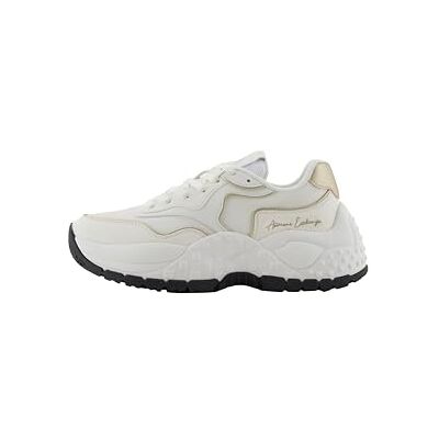 Armani Scarpe da Ginnastica Vedder da Donna, Colore Bianco + Oro Palla, 40 EU, off White Pale Gold, 40 EU Armani Scarpe da Ginnastica Vedder da Donna, Colore Bianco + Oro Palla, 40 EU, off White Pale Gold, 40 EU