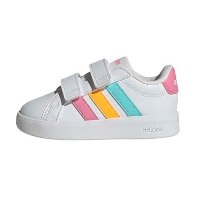 Adidas Unisex Bimbi 0-24 Grand Court 3.0 Shoes Infants, Ftwr White/Bliss Pink/Lucid Tangerine, 22 EU Adidas Unisex Bimbi 0-24 Grand Court 3.0 Shoes Infants, Ftwr White/Bliss Pink/Lucid Tangerine, 22 EU