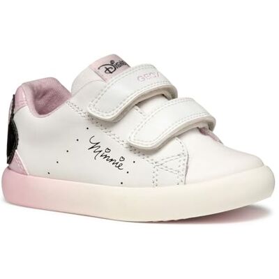 Geox B GISLI Girl D Scarpe da Ginnastica Bambina, White/Pink, Geox B GISLI Girl D Scarpe da Ginnastica Bambina, White/Pink,