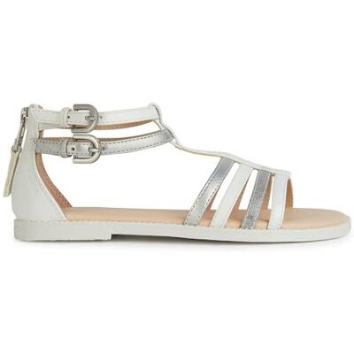 Geox Ragazzi Ragazze J Karly Girl Sandali, White Lt Silver, 31 EU Geox Ragazzi Ragazze J Karly Girl Sandali, White Lt Silver, 31 EU