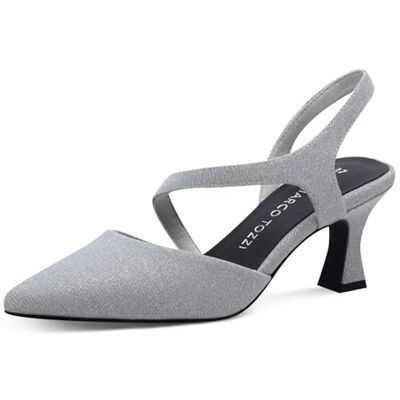 MARCO TOZZI Donna Décolleté morbido Feel Me plantare morbida fodera interna Vegano Vegano, metallico (SILVER), 40 EU MARCO TOZZI Donna Décolleté morbido Feel Me plantare morbida fodera interna Vegano Vegano, metallico (SILVER), 40 EU