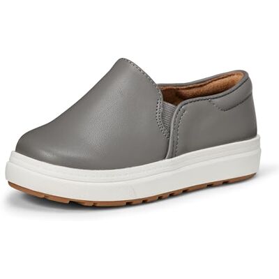 Amazon Essentials Sneaker Slip-On Unisex Bambini e Ragazzi, Grigio Finta Pelle, 34 EU Amazon Essentials Sneaker Slip-On Unisex Bambini e Ragazzi, Grigio Finta Pelle, 34 EU