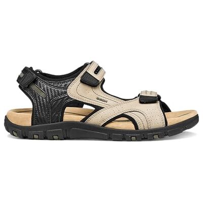 Geox Uomo Strada D Sandal, Sand/Black, 46 EU Geox Uomo Strada D Sandal, Sand/Black, 46 EU
