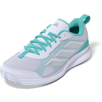 Adidas Donna Avaflash Low Tennis Shoes, Cloud White/Silver Metallic/Flash Aqua, 42 EU Adidas Donna Avaflash Low Tennis Shoes, Cloud White/Silver Metallic/Flash Aqua, 42 EU