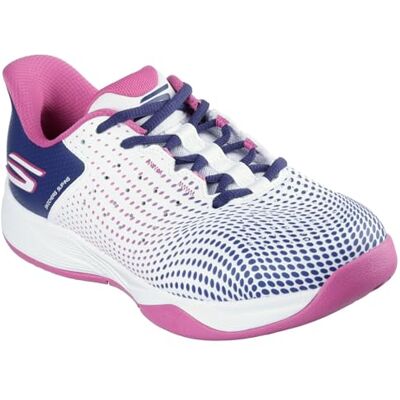 Skechers Donna Viper Court Reload Slip-In ALLENATRICE, White Synthetic/ Navy Textile/ Pink Trim, 37 EU Skechers Donna Viper Court Reload Slip-In ALLENATRICE, White Synthetic/ Navy Textile/ Pink Trim, 37 EU