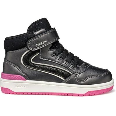 Geox J Washiba Girl, Scarpe da Ginnastica, Grigio Scuro Fucsia, 26 EU Geox J Washiba Girl, Scarpe da Ginnastica, Grigio Scuro Fucsia, 26 EU