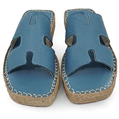 Bonateks , Sandalo a Cuneo Donna, Blu, 38 EU Bonateks , Sandalo a Cuneo Donna, Blu, 38 EU