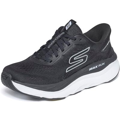 Skechers Donna Max Run Slip-In ALLENATRICE, Black Textile/White Trim, 39.5 EU Skechers Donna Max Run Slip-In ALLENATRICE, Black Textile/White Trim, 39.5 EU