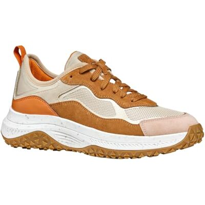 Geox D OLIVIERA + Grip A, Scarpe da Ginnastica Donna, Lt Taupe/Cognac, 39 EU Geox D OLIVIERA + Grip A, Scarpe da Ginnastica Donna, Lt Taupe/Cognac, 39 EU