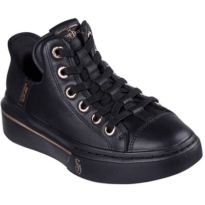 Skechers Snoop One Og Sneaker da Donna in Pelle, Pelle Nera Mesh Rose Gold Trim, 36 EU Skechers Snoop One Og Sneaker da Donna in Pelle, Pelle Nera Mesh Rose Gold Trim, 36 EU