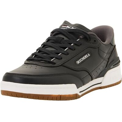 Skechers Uomo Recoil Slip-In ALLENATRICE, Black Leather/Pu/ White Trim, 42.5 EU Skechers Uomo Recoil Slip-In ALLENATRICE, Black Leather/Pu/ White Trim, 42.5 EU