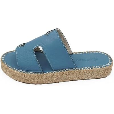 Bonateks , Sandalo a Cuneo Donna, Blu, 39 EU Bonateks , Sandalo a Cuneo Donna, Blu, 39 EU