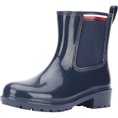 Tommy Hilfiger Donna Essential Corporate Rainboot Stivali Bassi, Blu Space Blue, 37 EU Tommy Hilfiger Donna Essential Corporate Rainboot Stivali Bassi, Blu Space Blue, 37 EU