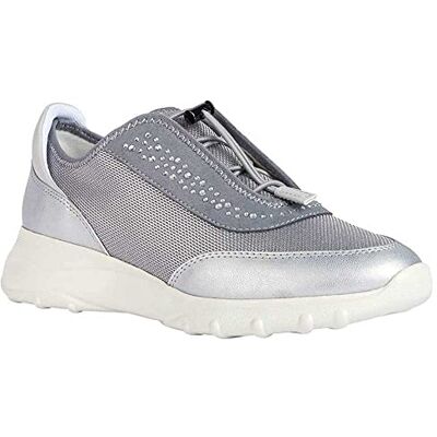 Geox Sneaker da Donna D Alleniee, Lt Grigio Argento, 37 EU Geox Sneaker da Donna D Alleniee, Lt Grigio Argento, 37 EU
