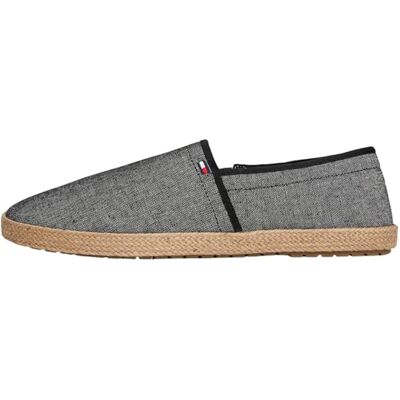 Tommy Hilfiger Uomo Espadrillas Chambray con Logo, Nero (Black), 40 Tommy Hilfiger Uomo Espadrillas Chambray con Logo, Nero (Black), 40
