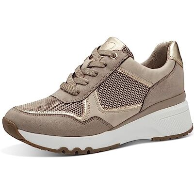 MARCO TOZZI Sneakers Alte Donna Tacco a Zeppa con Lacci e Zip, Ecru Comb., 41 EU MARCO TOZZI Sneakers Alte Donna Tacco a Zeppa con Lacci e Zip, Ecru Comb., 41 EU