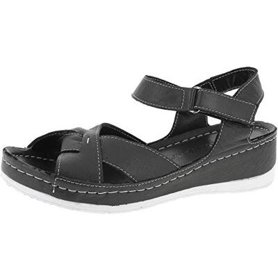 Andrea Conti Donna Sandali con zeppa, Nero (Black 002), 36 EU Andrea Conti Donna Sandali con zeppa, Nero (Black 002), 36 EU