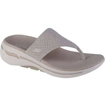 Skechers Go Walk Arch Fit Weekender, Sandali Donna, Natural Textile, 41 EU Skechers Go Walk Arch Fit Weekender, Sandali Donna, Natural Textile, 41 EU