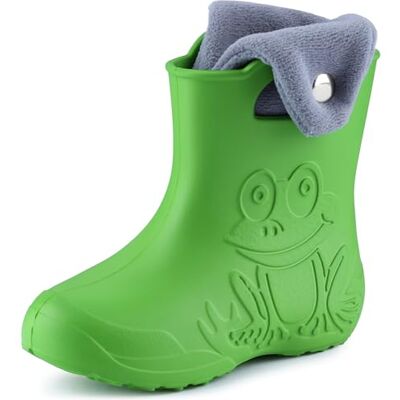 Ladeheid Stivaletti Pioggia Bambino in EVA Termici, Invernali Stivali Pioggia Bambina Calzino Interno con Bottoni e Motivo a Rana, Scarpe Bambino (Verde Grigio, 32/33) Ladeheid Stivaletti Pioggia Bambino in EVA Termici, Invernali Stivali Pioggia Bambina Calzino Interno con Bottoni e Motivo a Rana, Scarpe Bambino (Verde Grigio, 32/33)