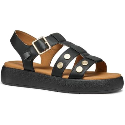 Geox D CAMALEI E, Sandalo Piatto Donna, Black, 38 EU Geox D CAMALEI E, Sandalo Piatto Donna, Black, 38 EU