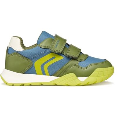 Geox J RANN-E Boy A Sneaker, Avio/LT Green, 26 EU Geox J RANN-E Boy A Sneaker, Avio/LT Green, 26 EU