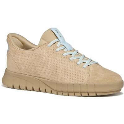 Geox D FLEXTRIDE Plus C Sneaker, Cream/Crystal, 38 EU Geox D FLEXTRIDE Plus C Sneaker, Cream/Crystal, 38 EU