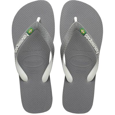Havaianas Brasil Mix Unisex Adulto FlipFlop Steel Grey/White/White 35 EU Havaianas Brasil Mix Unisex Adulto FlipFlop Steel Grey/White/White 35 EU