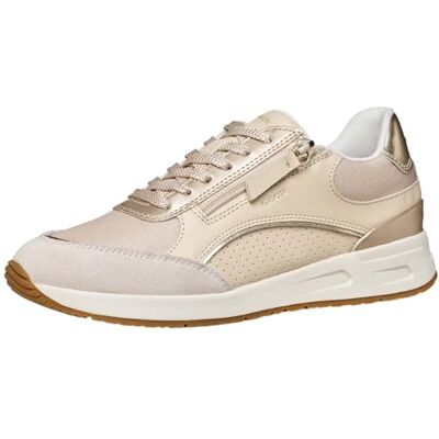 Geox Donna D BULMYA B Sneaker, Papyrus/LT Gold, 41 EU Geox Donna D BULMYA B Sneaker, Papyrus/LT Gold, 41 EU