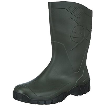 Dunlop Dee Stivali di gomma impermeabili per uomo e donna Stivali da pioggia leggeri punta morbida polpaccio largo PVC colore verde/nero taglie 37 Dunlop Dee Stivali di gomma impermeabili per uomo e donna Stivali da pioggia leggeri punta morbida polpaccio largo PVC colore verde/nero taglie 37