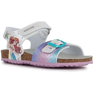 Geox J Adriel Girl, Sandali Bambine e ragazze, White Aquamarine, 35 EU Geox J Adriel Girl, Sandali Bambine e ragazze, White Aquamarine, 35 EU