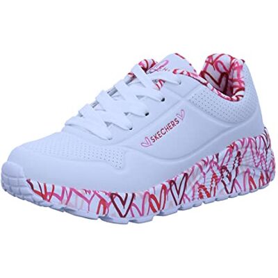 Skechers Uno Lite Lovely Luv, Scarpe Da Ginnastica Bambine e ragazze, Bianca White Synthetic Red Pink Trim, 38 EU Skechers Uno Lite Lovely Luv, Scarpe Da Ginnastica Bambine e ragazze, Bianca White Synthetic Red Pink Trim, 38 EU