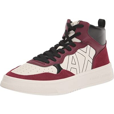 Armani Sneaker da Uomo High Top, Multicolore, con Logo Embossed, off White Bordea, 39.5 EU Stretta Armani Sneaker da Uomo High Top, Multicolore, con Logo Embossed, off White Bordea, 39.5 EU Stretta