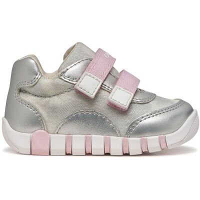 Geox B Lupidoo Girl A, Scarpe Primi Passi Bimba 0-24, Silver Pink, 22 EU Geox B Lupidoo Girl A, Scarpe Primi Passi Bimba 0-24, Silver Pink, 22 EU