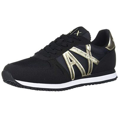 Armani Retro Running Sneakers, Scarpe da Ginnastica Donna, Schwarz Goldfarben, 38 EU Armani Retro Running Sneakers, Scarpe da Ginnastica Donna, Schwarz Goldfarben, 38 EU