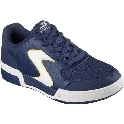 Skechers Viper Court Classic, Scarpe da Ginnastica Uomo, Navy Leather/Synthetic/Textile/Yellow Trim, 44 EU Skechers Viper Court Classic, Scarpe da Ginnastica Uomo, Navy Leather/Synthetic/Textile/Yellow Trim, 44 EU