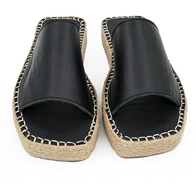 Bonateks , Sandalo a Cuneo Donna, Nero, 39 EU Bonateks , Sandalo a Cuneo Donna, Nero, 39 EU