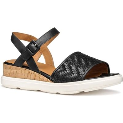 Geox D Pisa B, Sandalo con Zeppa Donna, Black, 37.5 EU Geox D Pisa B, Sandalo con Zeppa Donna, Black, 37.5 EU
