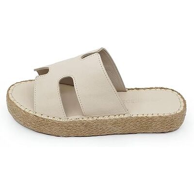 Bonateks , Sandalo a Cuneo Donna, Beige, 38 EU Bonateks , Sandalo a Cuneo Donna, Beige, 38 EU